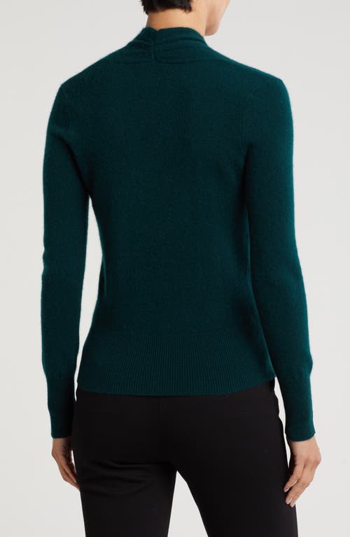 Sofia Cashmere Cashmere Faux Wrap Sweater In Dark Green