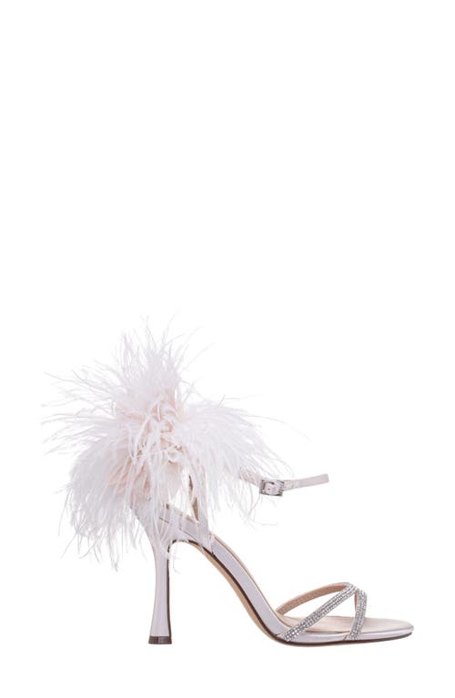 NINA NINA DEMI FAUX FEATHER ANKLE STRAP SANDAL 