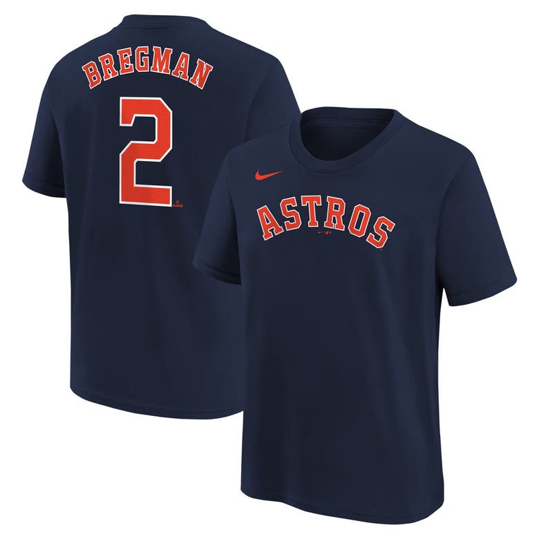 Shop Nike Youth  Alex Bregman Navy Houston Astros Home Player Name & Number T-shirt