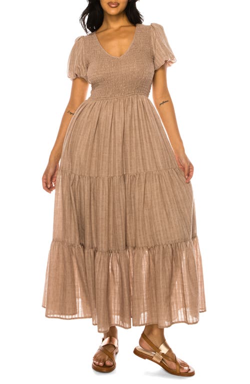 Textured Maxi Dress in Toasted Nuts