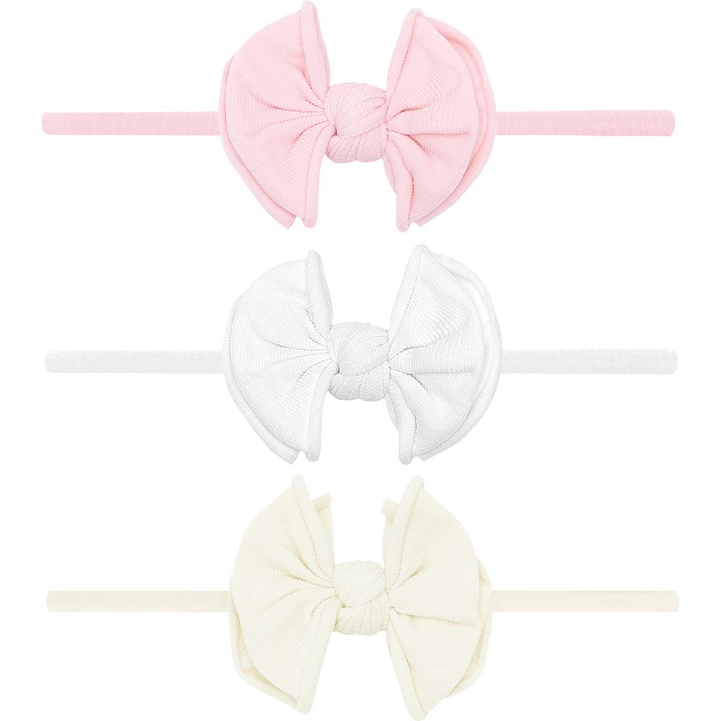 Baby Bling 3-pack Baby Fab Skinny Bow Headbands In Multi