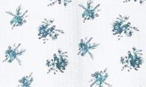 14th & Union Cotton Seersucker Short Sleeve Button-up Shirt In White- Blue Bird Toil