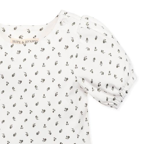 Hope & Henry Girls' Organic Knit Peplum Top, Kids In Provence Ditsy Floral