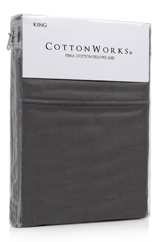 Shop Bedhog 2-piece 1000 Thread Count Pima Cotton Pillowcase Set In Granite