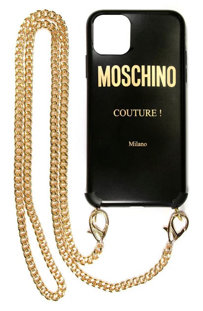 Moschino Chain Iphone 11 Pro Max Case In Black Modesens