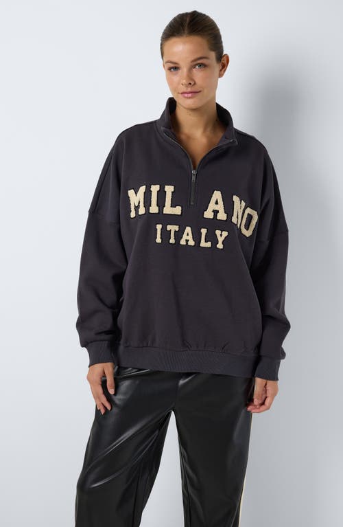 Shop Noisy May Alden Half Zip Sweatshirt In Obsidian Detaileggn