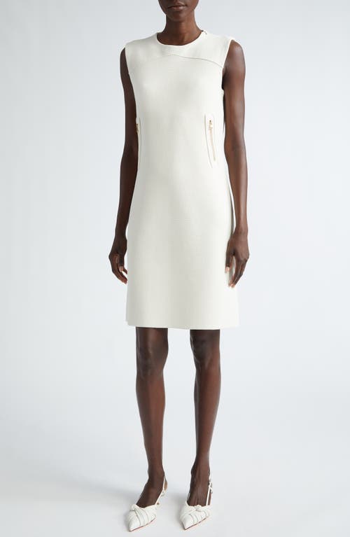 Shop St John St. John Collection Pebble Texture Double Face Knit Shift Dress In Ecru