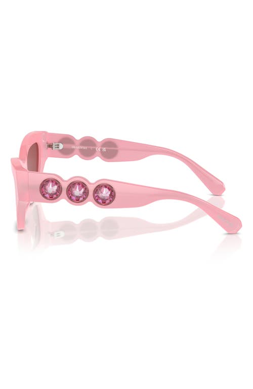 Swarovski Imber 54mm Irregular Sunglasses In Milky Pink