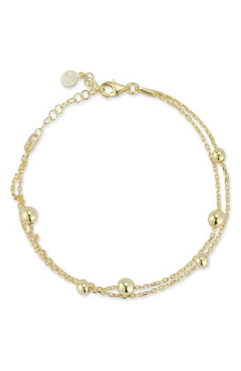 Glaze Jewelry Beaded Double Chain Bracelet In Gold