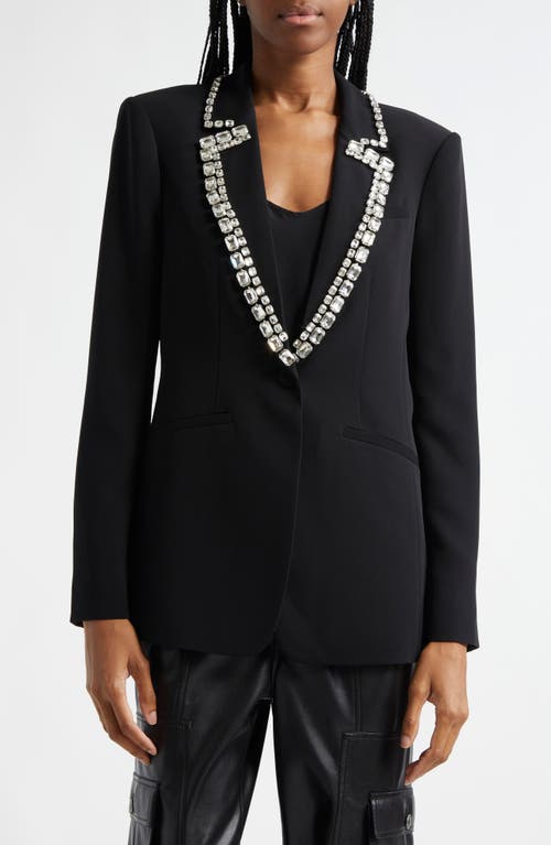 Shop Cinq À Sept Karlie Rhinestone Chain Blazer In Black