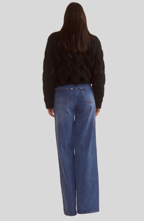 Cynthia Rowley Open Knit Sweater In Black
