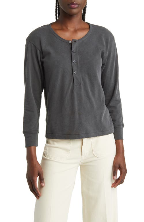 THE GREAT. Henley Top in Washed Black