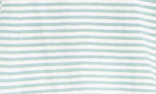 Shop Max Studio Stripe Tie Waist Top In Ivory/laguna