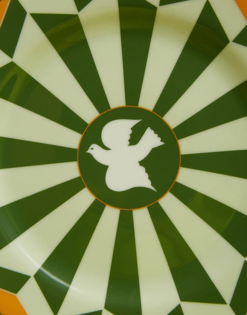 La Doublej Dessert Plates Set Of 2 Roman Dove Bosco Dark Green In Roman Dove Bosco Dark Green