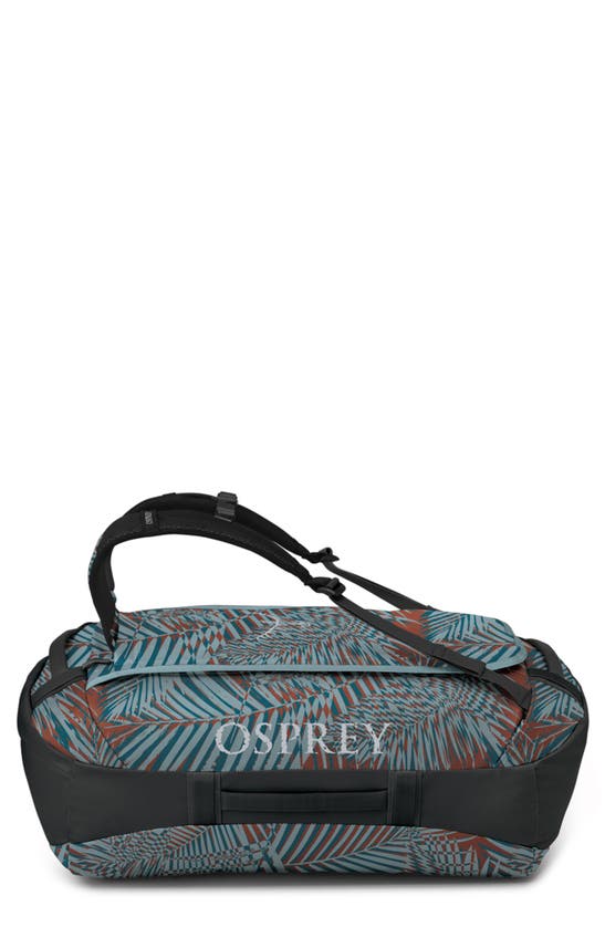 Shop Osprey Transporter 65 Duffle Backpack In Palm Leaf Glitch Print