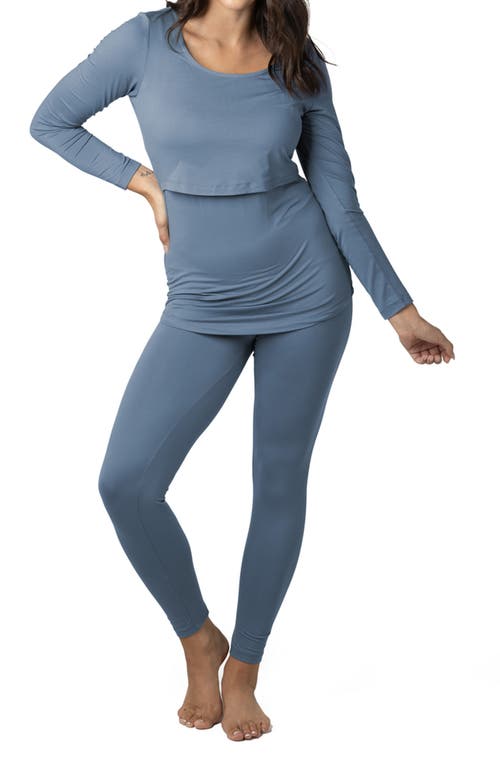 Kindred Bravely Jane Nursing Pajamas in Slate Blue 