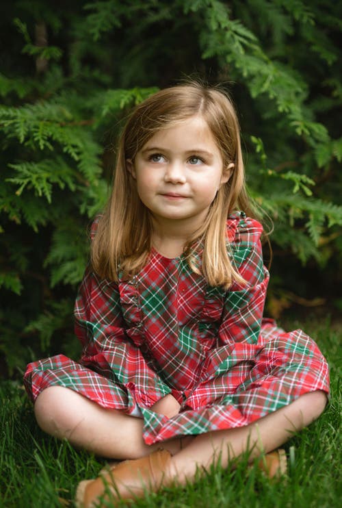 Shop Worthy Threads Long Sleeve Ruffle Dress In Red Green Plaid