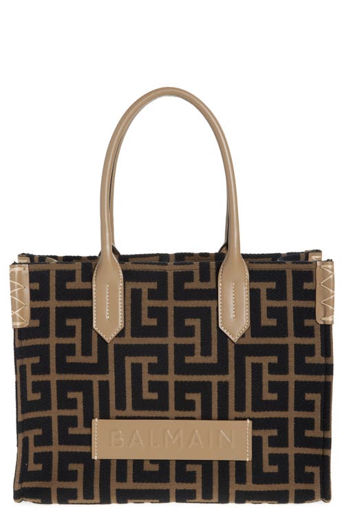 Balmain B-army 36 Mini Shopper Bag In Ubk Khaki/black