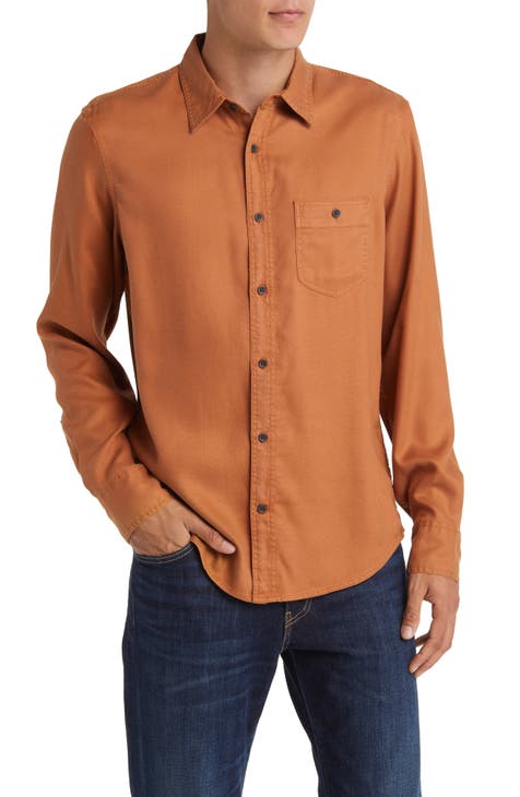 Trim Fit Solid Lyocell Button-Up Shirt