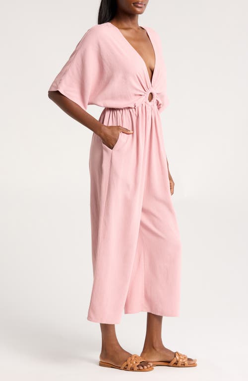 Shop Nordstrom Plunge Neck Cover-up In Pink Zephyr