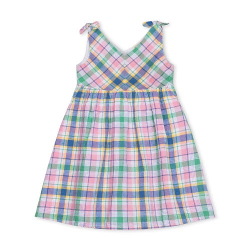 Hope & Henry Girls' Sleeveless Bow Shoulder Swing Dress, Infant In Flower Show Plaid