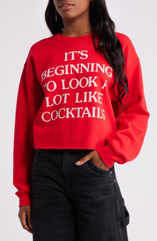 Shop Junk Food It's Beginning Holiday Cotton Graphic Sweatshirt In Red