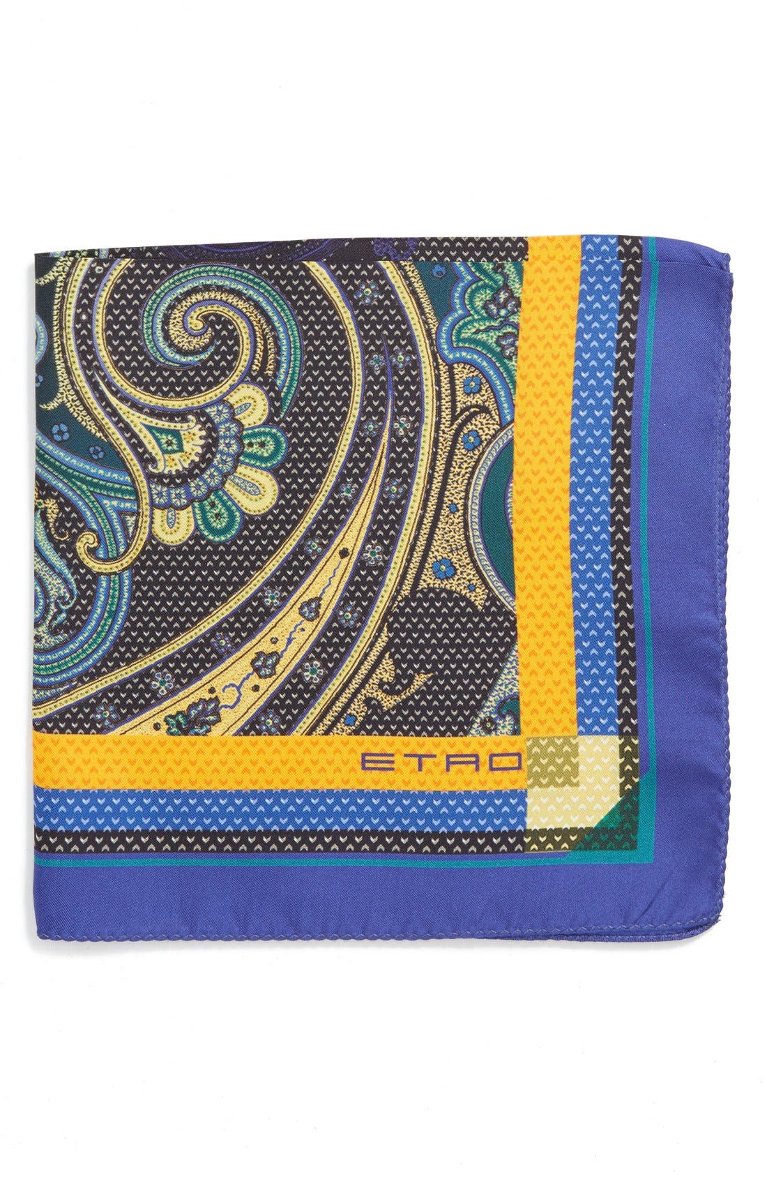 Etro Dot & Paisley Print Silk Pocket Square Nordstrom