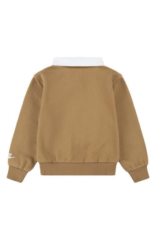 Shop Nike Kids' Sportswear Club Polo Sweatshirt In Flax