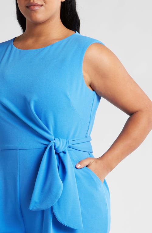 Tahari Asl Side Tie Wide Leg Jumpsuit In Summer Sky