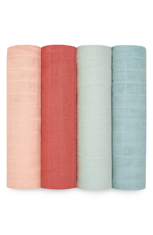 aden + anais Assorted 4-Pack Organic Cotton Muslin Swaddling Cloths in Mother Earth Organic at Nordstrom