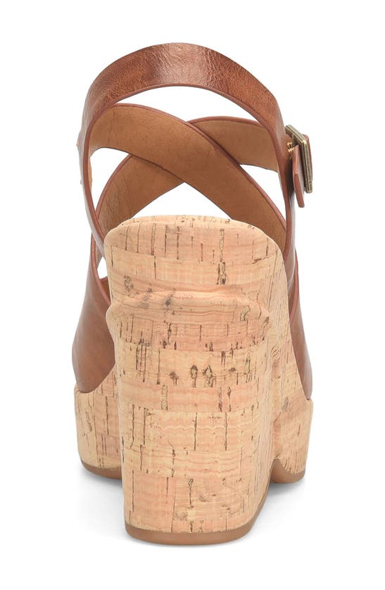 Korks Brigitte Wedge Platform In Dark Tan