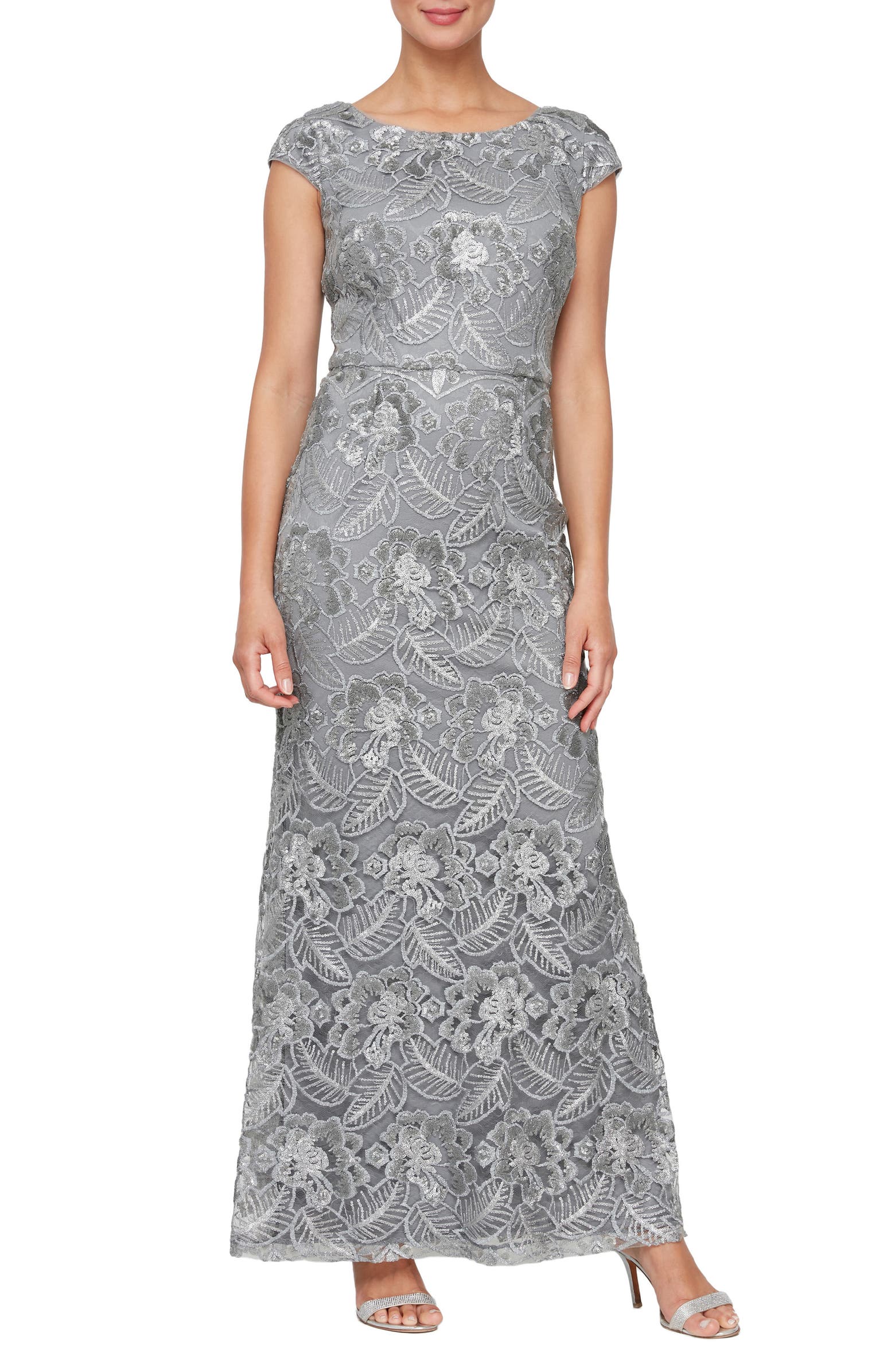 Alex Evenings Beaded & Embroidered Evening Gown | Nordstrom