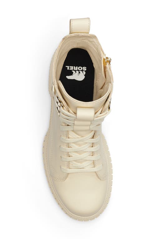 Sorel Ona Ave Waterproof Leather Lace-up Boots In Honey White/sea Salt