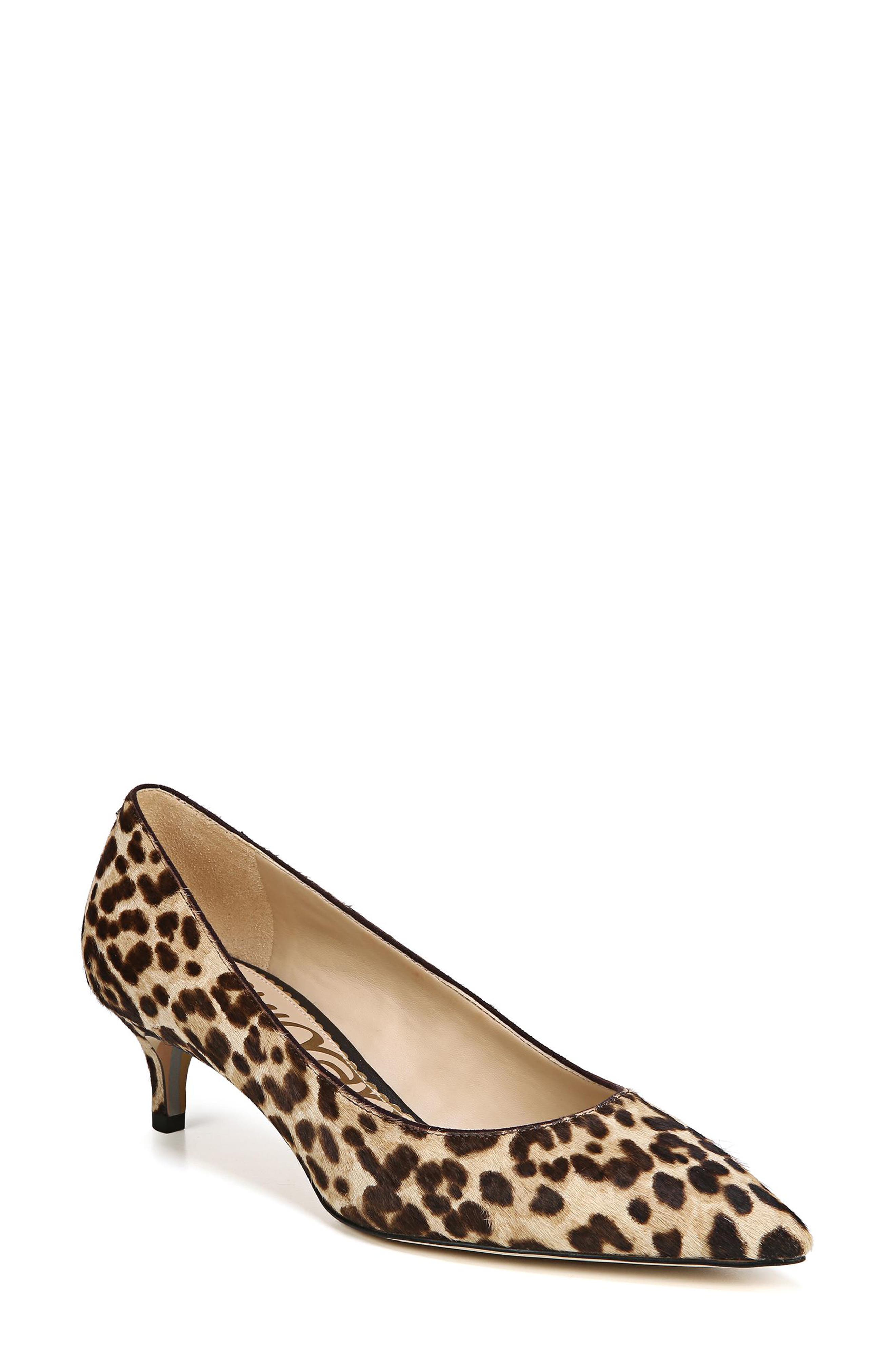 wide width leopard heels