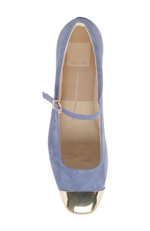 Shop Dolce Vita Reyes Cap Toe Mary Jane Flat In Bluebell Suede