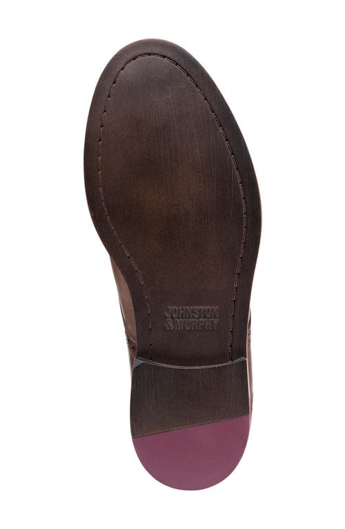 Johnston & Murphy Kids' Conard Saddle Shoe In Tan/dark Brown Full Grain