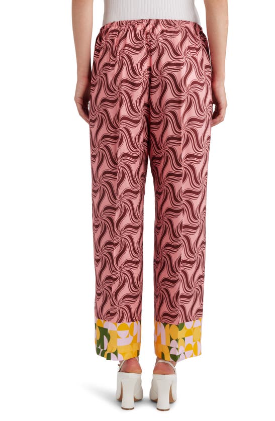 Shop Dries Van Noten Mixed Print Straight Leg Pants In Pink