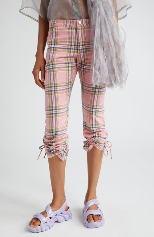 Collina Strada Maldives Plaid Drawstring Leg Capri Pants in Pink Plaid at Nordstrom, Size X-Small