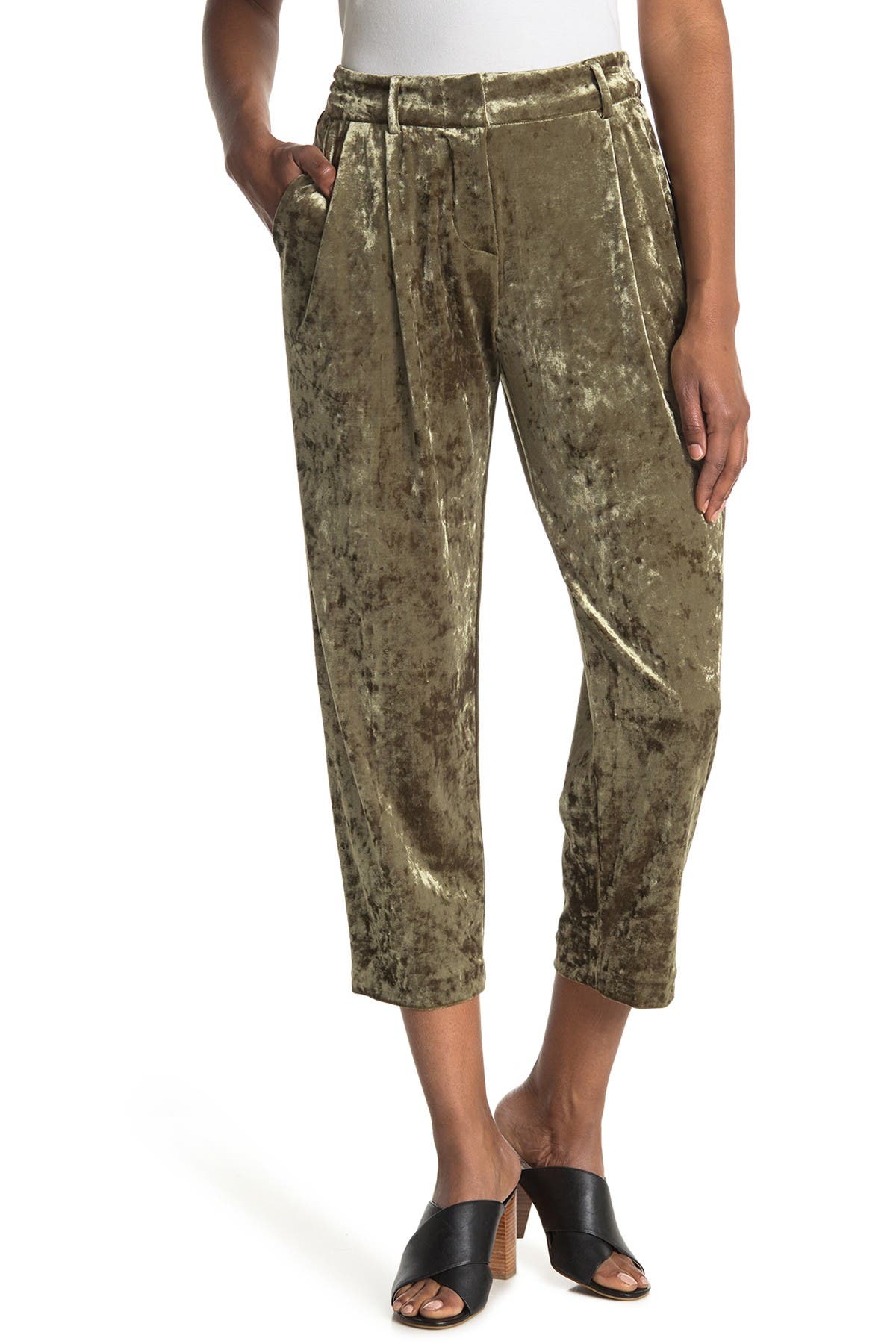 cropped velvet trousers