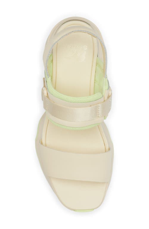 Sorel Kinetic Impact Slingback Sandal In Honey White/luminous Lime