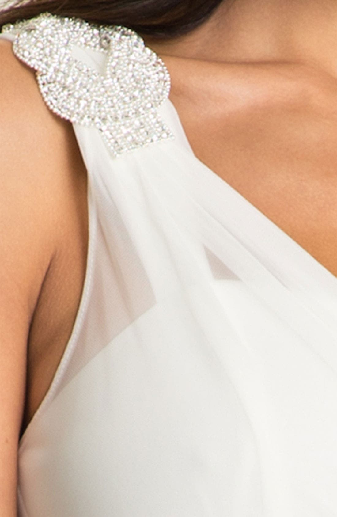 beaded one shoulder top