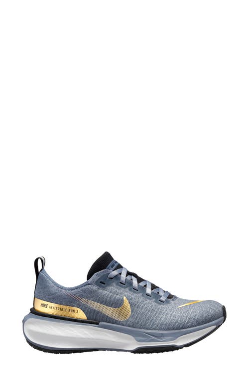 Nike Zoomx Invincible Run 3 Running Shoe In Ashen Slate/gold/blue