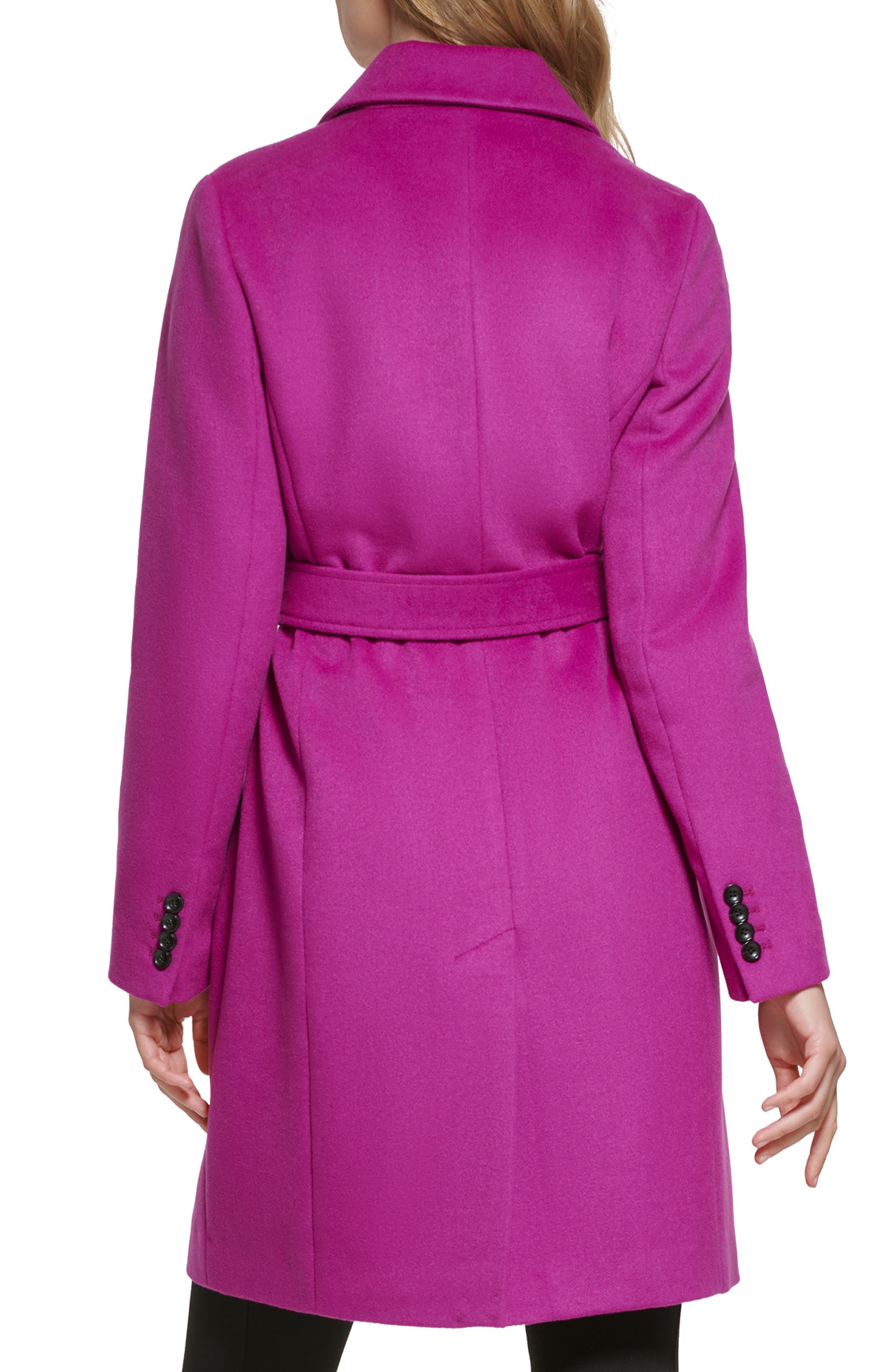 Karl Lagerfeld contrasting trim belted cardi-coat - Purple
