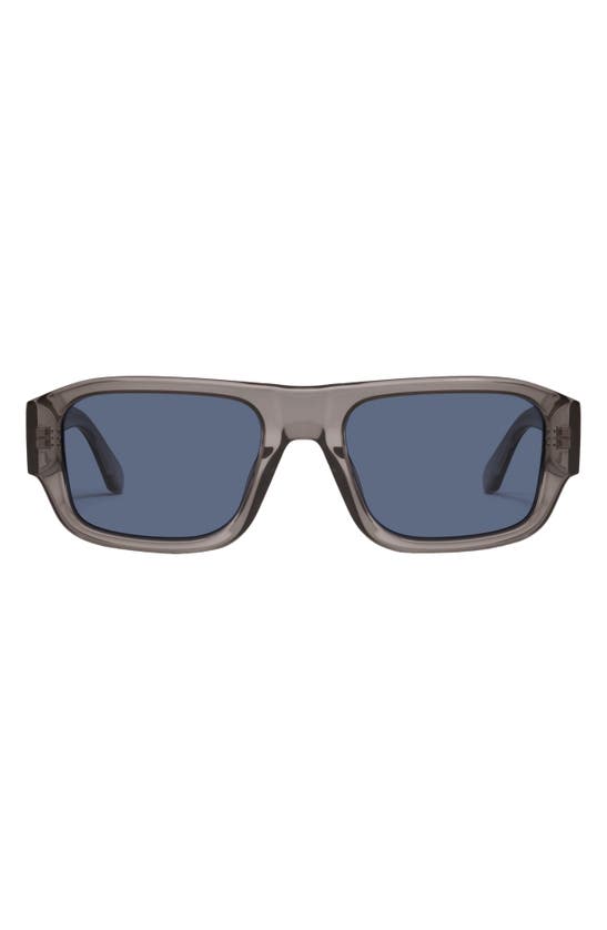 Shop Quay Australia Night Cap 40mm Polarized Shield Sunglasses In Grey Navy Polarized