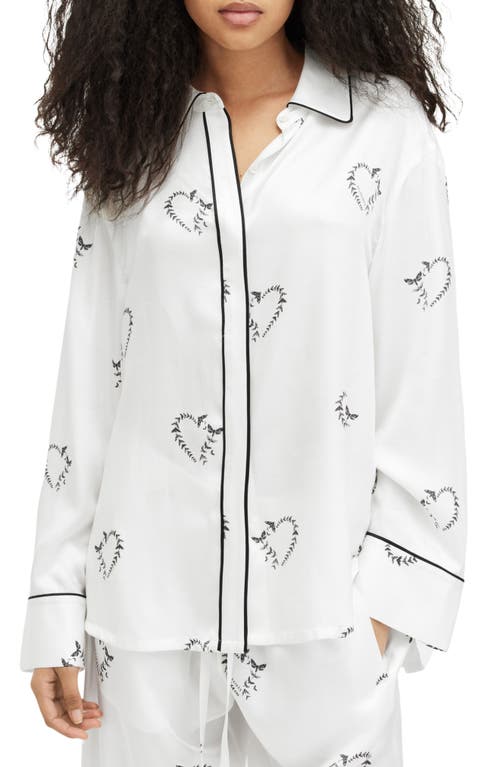 AllSaints Sofi Escalera Button-Up Shirt Ecru White at Nordstrom,