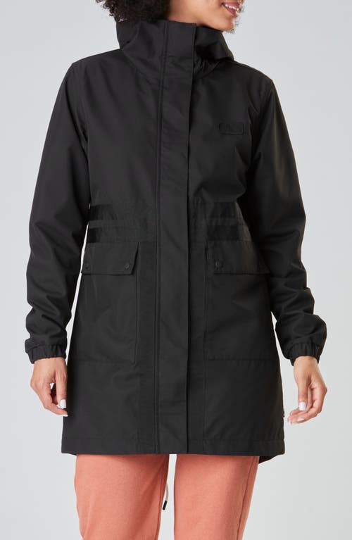 Geraldeen Water Repellent Hooded Jacket in Black
