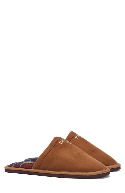 Shop Barbour Everitt Sueded Mule Slipper In Camel Beige