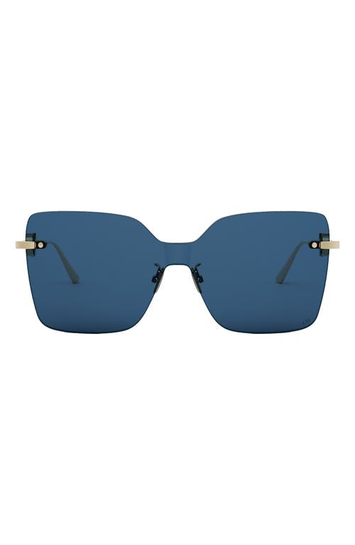 Shop Dior Cd Chain M1u Mask Sunglasses In Shiny Gold Dh/blue