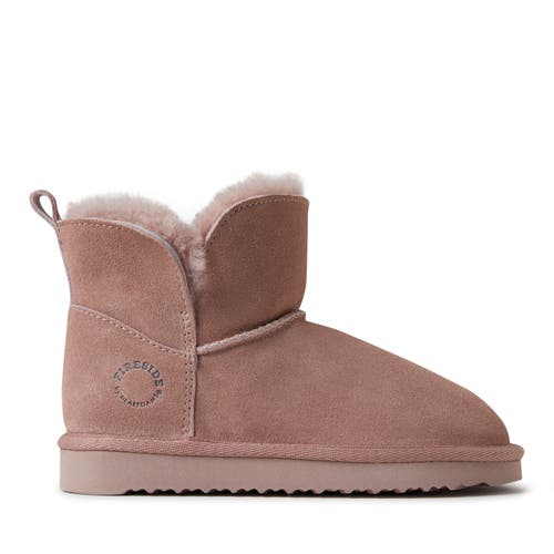 Dearfoams Kids' Fireside Bunbury Genuine Shearling Boot In Dusty Pink
