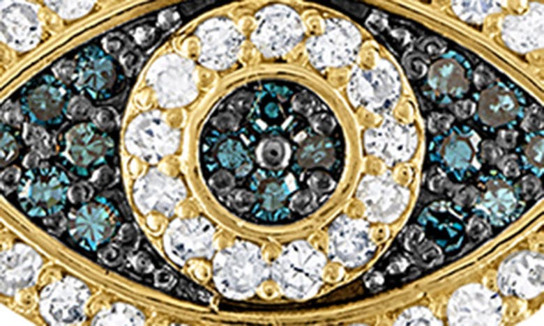 Shop Fzn 10k Diamond Evil Eye Necklace In Blue